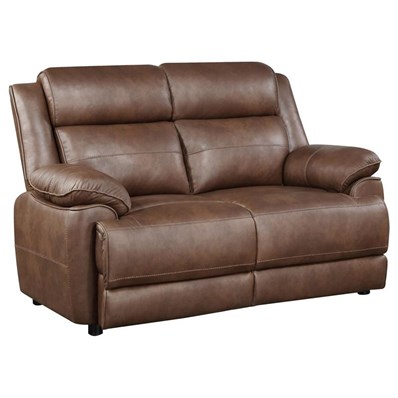 Coaster Furniture Ellington 508282 Upholstered Padded Arm Loveseat - Dark Brown