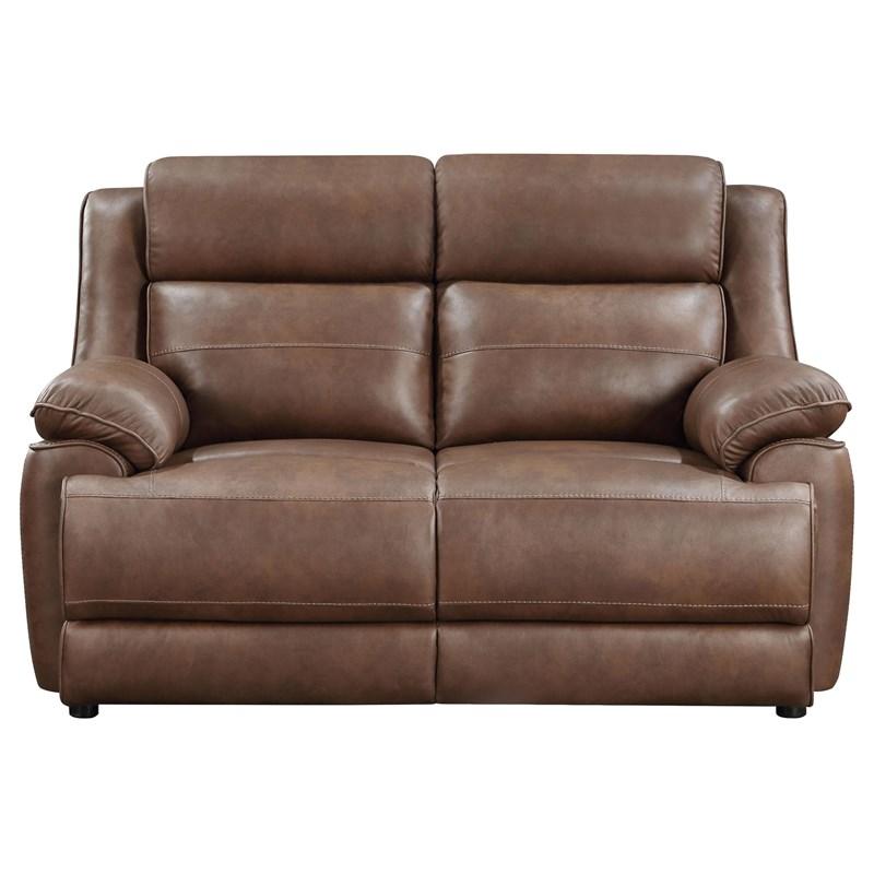Large Picture of Coaster Furniture Ellington 508282 Upholstered Padded Arm Loveseat - Dark Brown