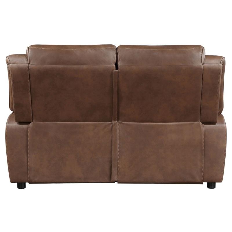 Large Picture of Coaster Furniture Ellington 508282 Upholstered Padded Arm Loveseat - Dark Brown