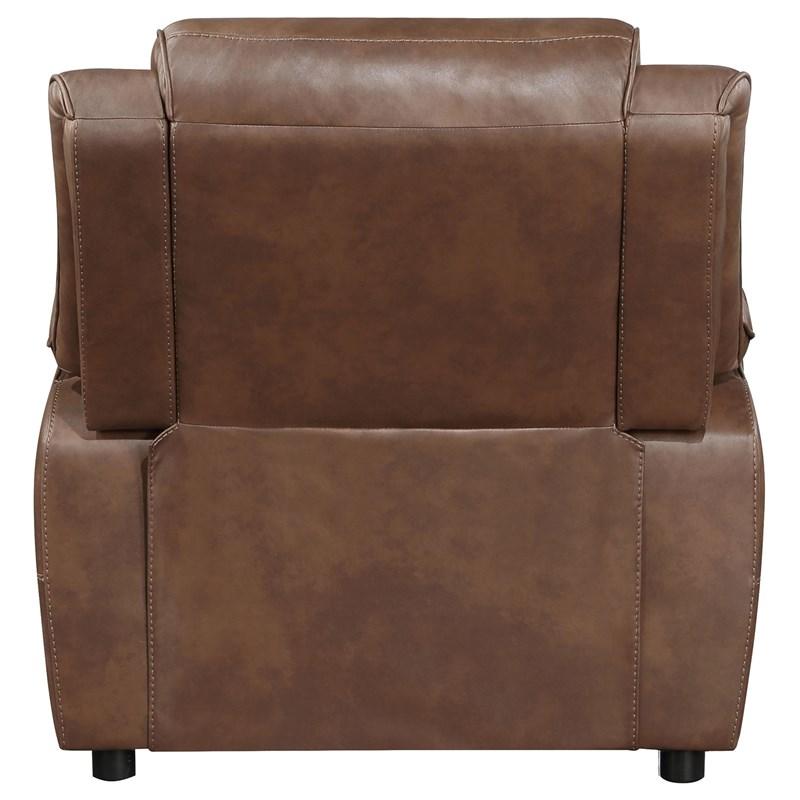 Large Picture of Coaster Furniture Ellington 508283 Upholstered Padded Arm Accent Chair - Dark Brown