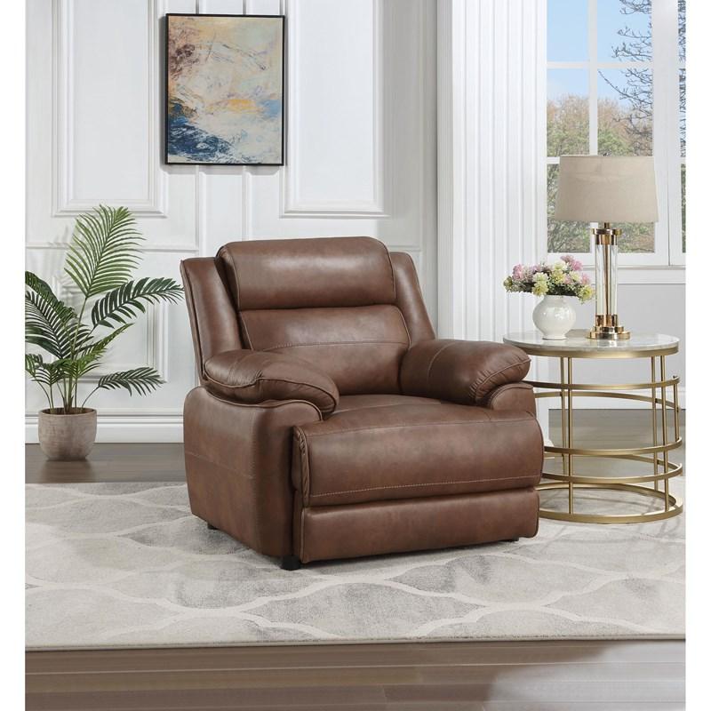 Large Picture of Coaster Furniture Ellington 508283 Upholstered Padded Arm Accent Chair - Dark Brown