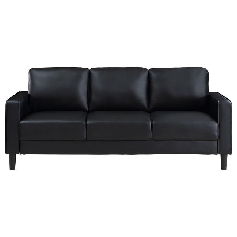 Large Picture of Coaster Furniture Ruth 508361 Upholstered Track Arm Sofa - Black