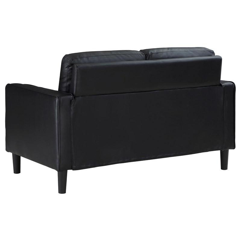 Large Picture of Coaster Furniture Ruth 508362 Upholstered Track Arm Loveseat - Black