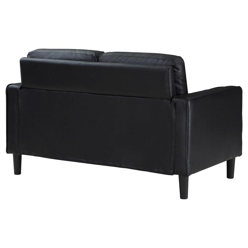 Large Picture of Coaster Furniture Ruth 508362 Upholstered Track Arm Loveseat - Black