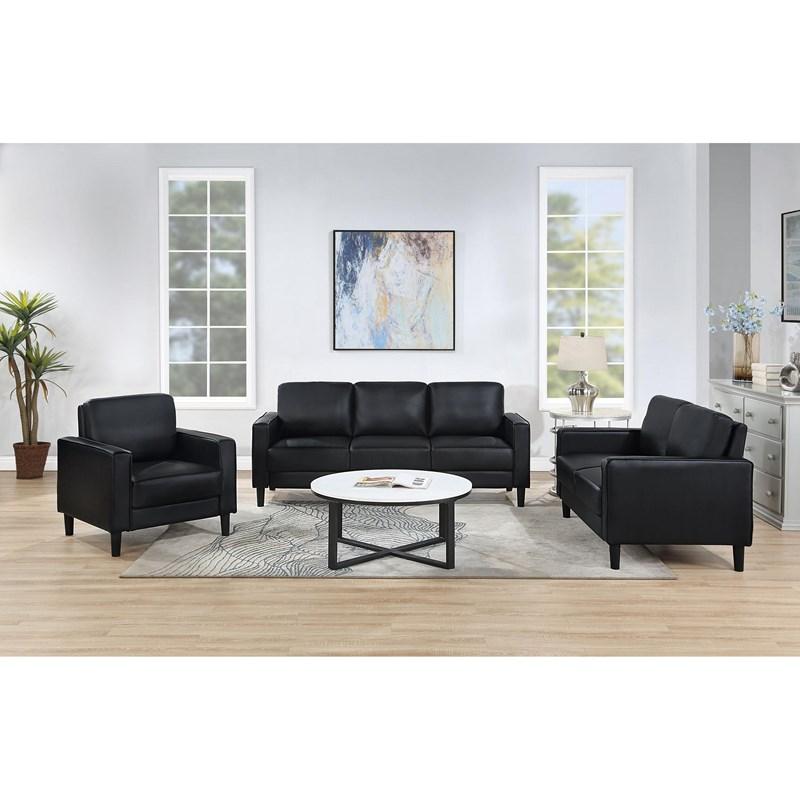 Large Picture of Coaster Furniture Ruth 508362 Upholstered Track Arm Loveseat - Black