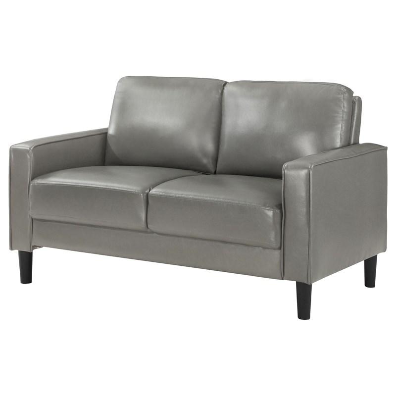 Large Picture of Coaster Furniture Ruth 508366 Upholstered Track Arm Loveseat - Grey