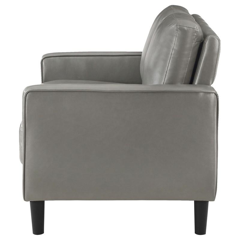 Large Picture of Coaster Furniture Ruth 508366 Upholstered Track Arm Loveseat - Grey