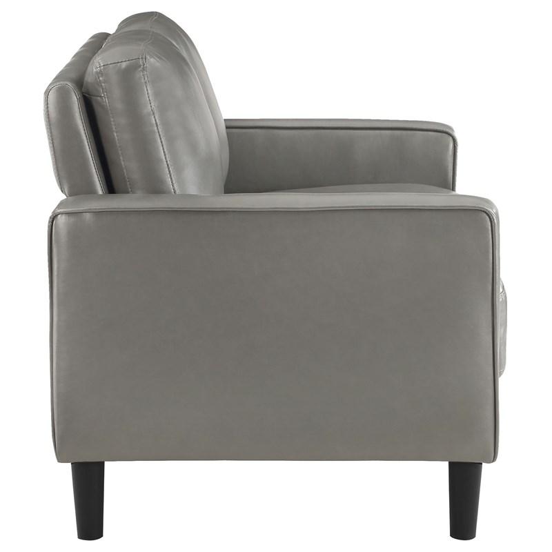 Large Picture of Coaster Furniture Ruth 508366 Upholstered Track Arm Loveseat - Grey
