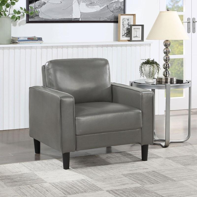 Large Picture of Coaster Furniture Ruth 508367 Upholstered Track Arm Accent Chair - Grey