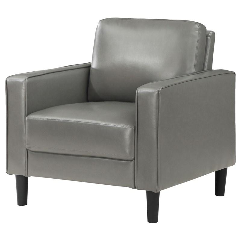 Large Picture of Coaster Furniture Ruth 508367 Upholstered Track Arm Accent Chair - Grey