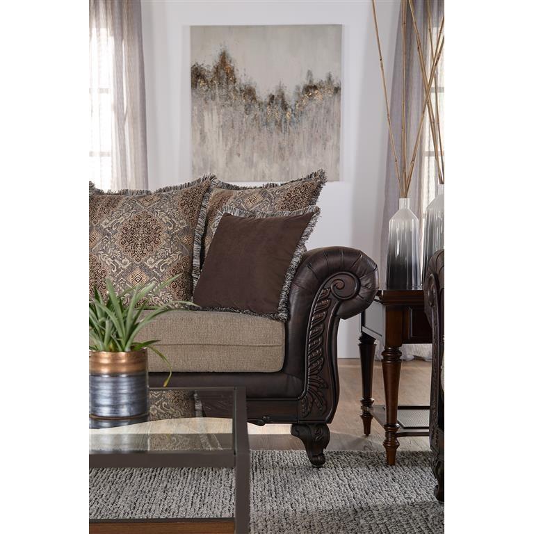 Large Picture of Coaster Furniture Elmbrook 508571 Upholstered Rolled Arm Sofa - Brown