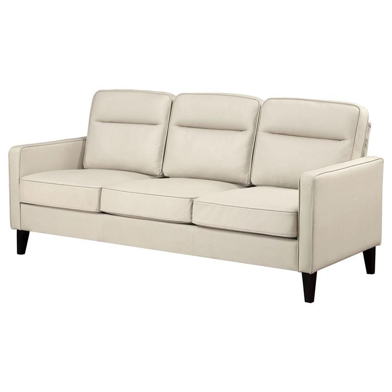 Large Picture of Coaster Furniture Jonah 509651 Upholstered Track Arm Sofa - Ivory