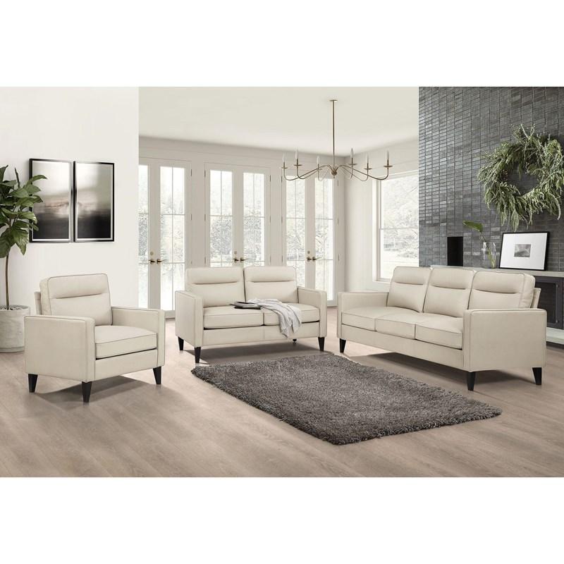 Large Picture of Coaster Furniture Jonah 509651 Upholstered Track Arm Sofa - Ivory