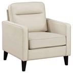Coaster Furniture Jonah 509653 Upholstered Track Arm Accent Chair - Ivory