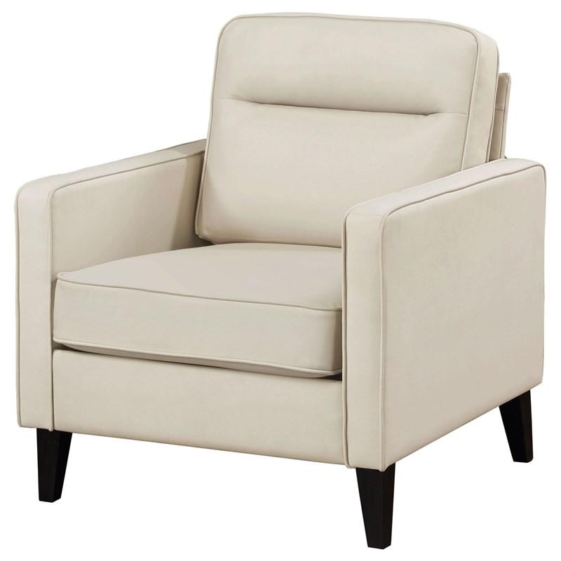 Large Picture of Coaster Furniture Jonah 509653 Upholstered Track Arm Accent Chair - Ivory
