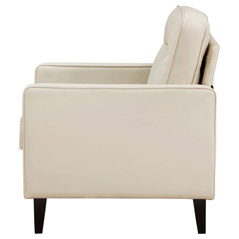 Large Picture of Coaster Furniture Jonah 509653 Upholstered Track Arm Accent Chair - Ivory