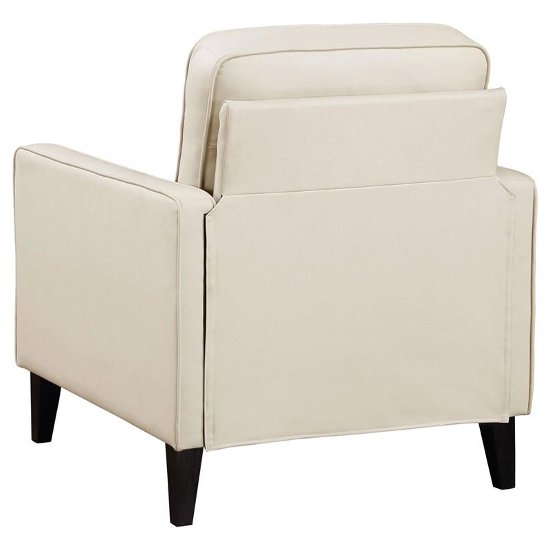 Large Picture of Coaster Furniture Jonah 509653 Upholstered Track Arm Accent Chair - Ivory