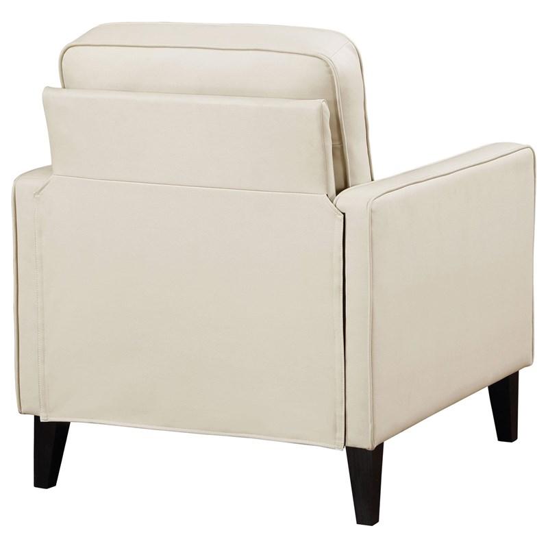Large Picture of Coaster Furniture Jonah 509653 Upholstered Track Arm Accent Chair - Ivory