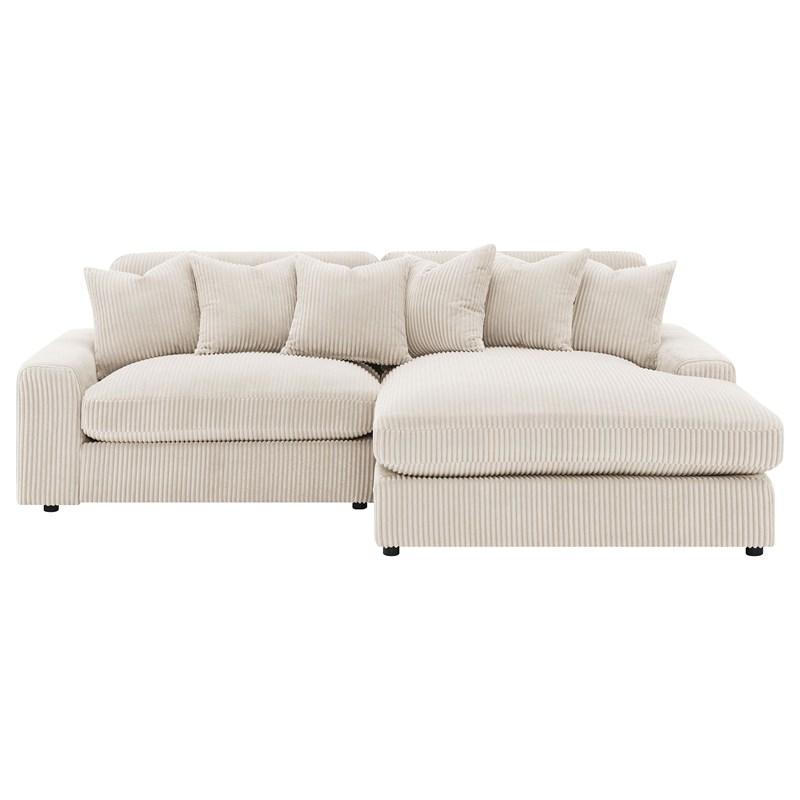 Large Picture of Coaster Furniture Blaine 509899 Upholstered Reversible Chaise Sectional Sofa - Sand