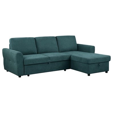 Coaster Furniture Samantha 511087 Upholstered Storage Sleeper Sectional Sofa - Teal