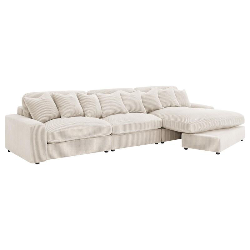 Large Picture of Coaster Furniture Blaine 509899-SET Upholstered Reversible Sectional Sofa - Sand