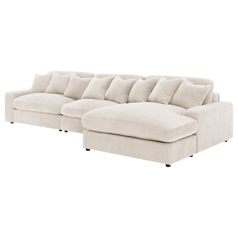 Large Picture of Coaster Furniture Blaine 509899-SET Upholstered Reversible Sectional Sofa - Sand
