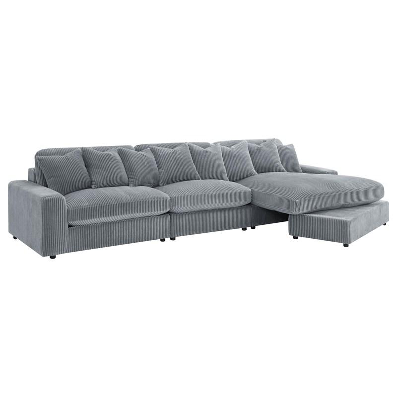 Large Picture of Coaster Furniture Blaine 509900-SET Upholstered Reversible Sectional Sofa - Fog