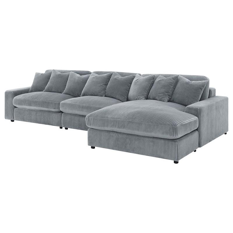 Large Picture of Coaster Furniture Blaine 509900-SET Upholstered Reversible Sectional Sofa - Fog