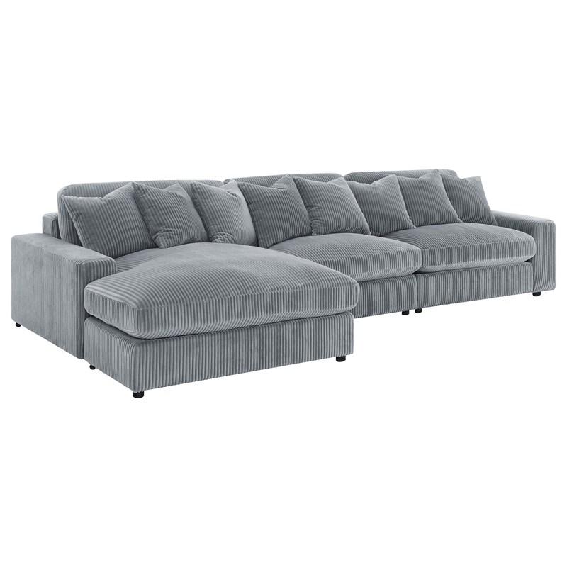 Large Picture of Coaster Furniture Blaine 509900-SET Upholstered Reversible Sectional Sofa - Fog