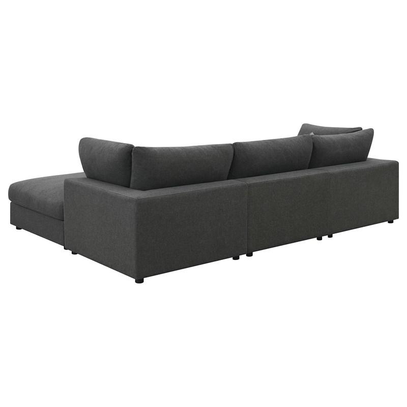 Large Picture of Coaster Furniture Serene 551324-SETB 4 pc Upholstered Modular Sectional - Charcoal