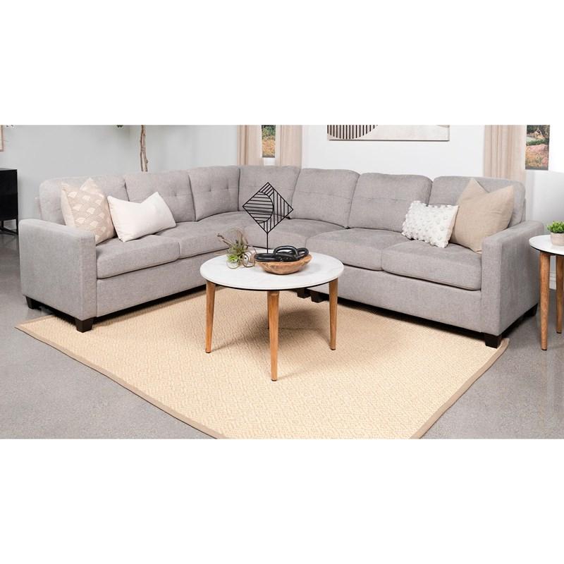 Large Picture of Coaster Furniture Georgina 551705-SET 4 pc Upholstered Modular Sectional Sofa - Steel Beige