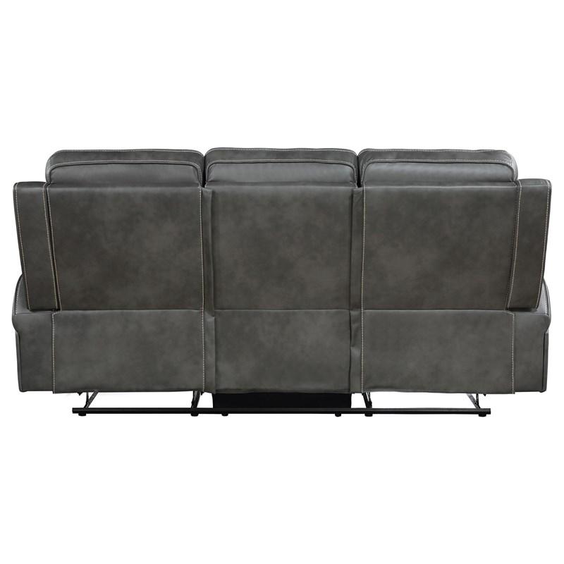 Large Picture of Coaster Furniture Raelynn 603191 Upholstered Track Arm Motion Sofa - Grey