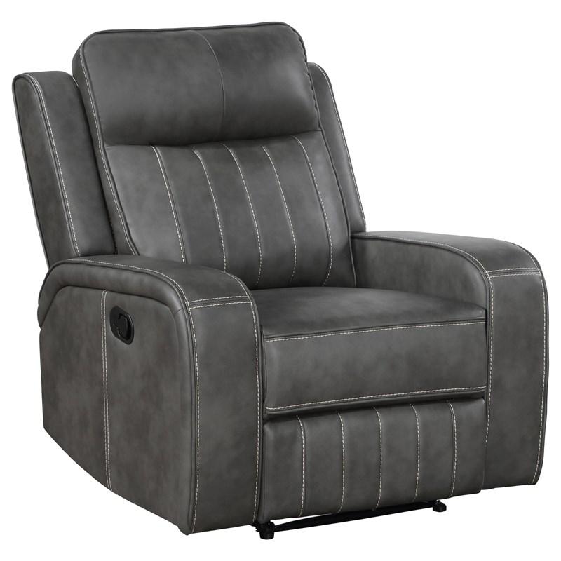 Coaster Furniture Raelynn 603193 Upholstered Track Arm Recliner - Grey