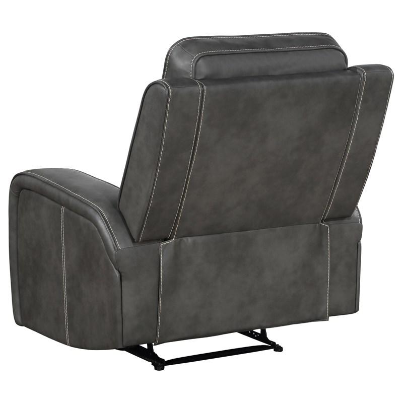 Large Picture of Coaster Furniture Raelynn 603193 Upholstered Track Arm Recliner - Grey