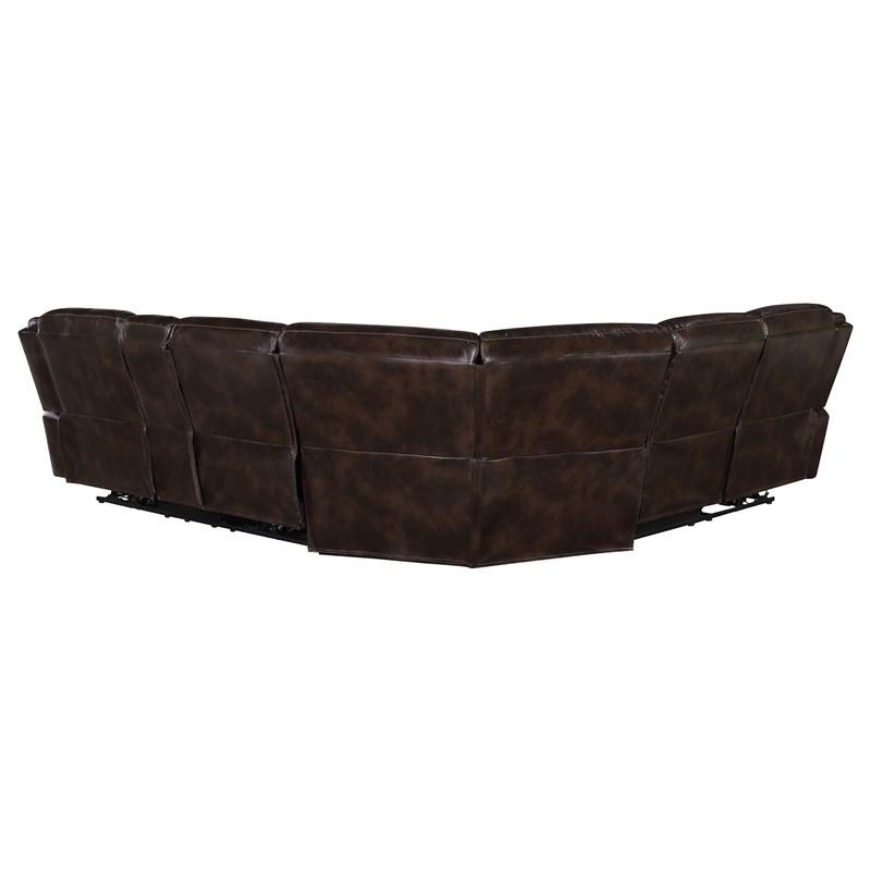 Large Picture of Coaster Furniture Sycamore 610200P Upholstered Power Reclining Sectional Sofa - Grey