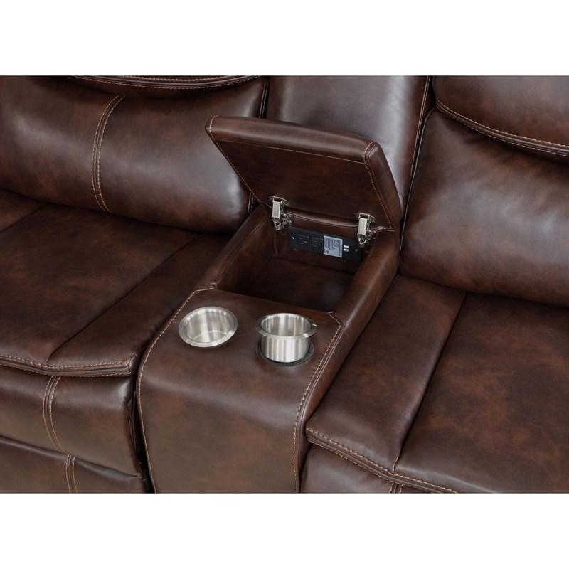 Large Picture of Coaster Furniture Sycamore 610200P Upholstered Power Reclining Sectional Sofa - Grey