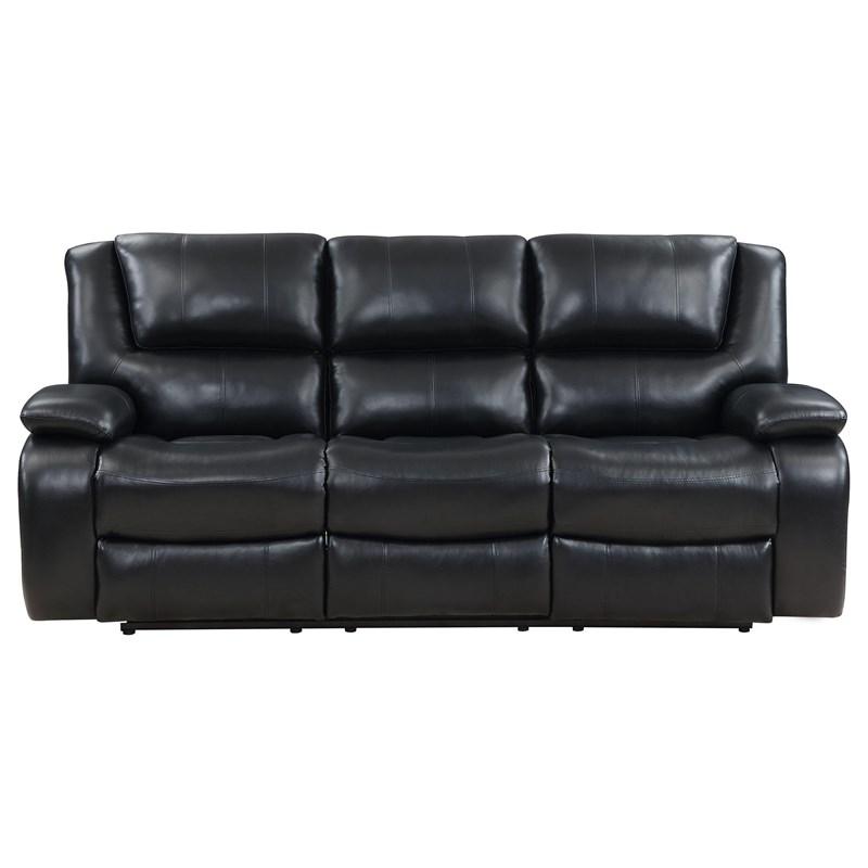 Large Picture of Coaster Furniture Camila 610244 Upholstered Motion Reclining Sofa - Black