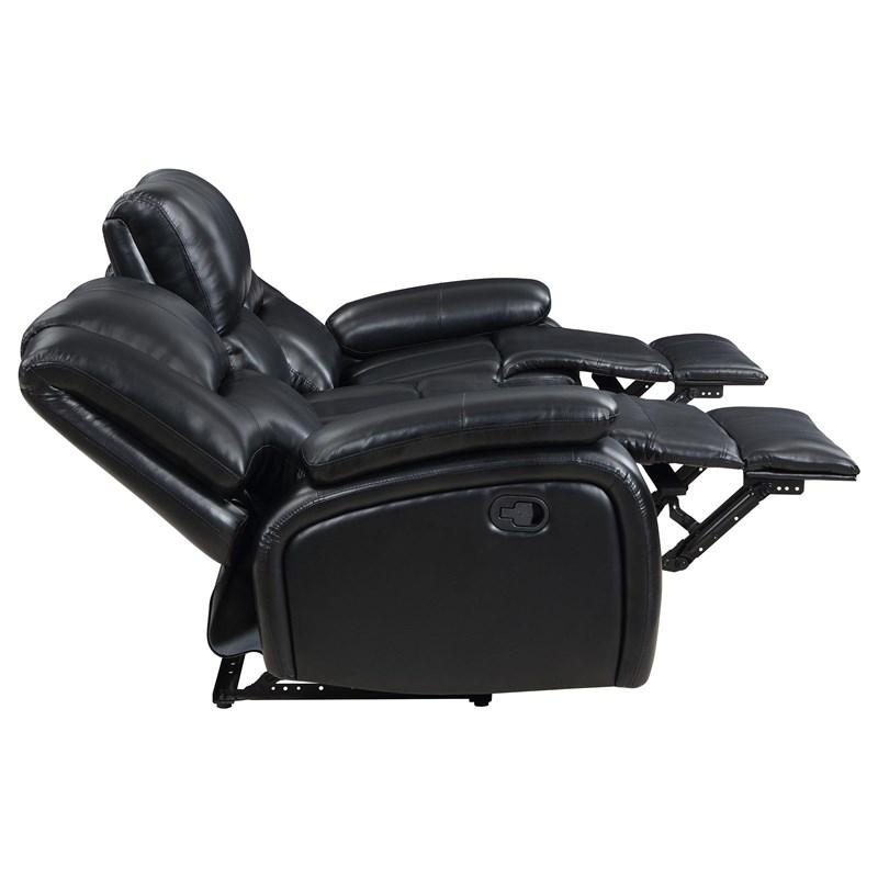 Large Picture of Coaster Furniture Camila 610244 Upholstered Motion Reclining Sofa - Black