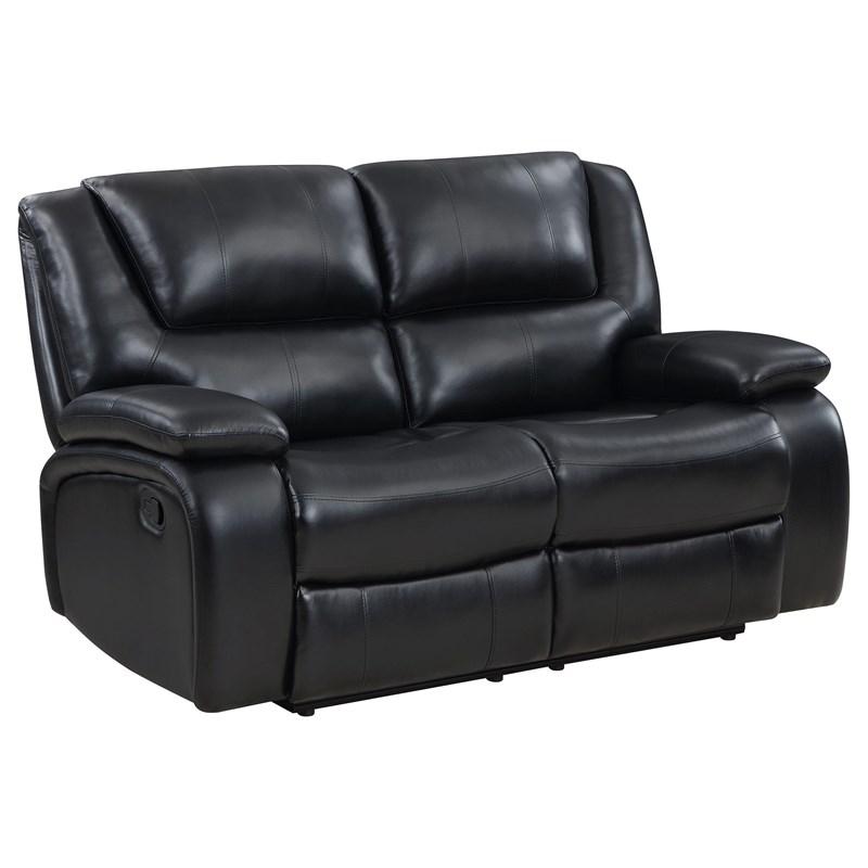 Coaster Furniture Camila 610245 Upholstered Motion Reclining Loveseat - Black