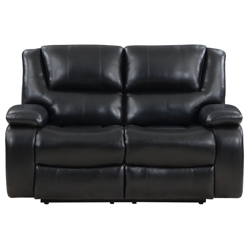 Large Picture of Coaster Furniture Camila 610245 Upholstered Motion Reclining Loveseat - Black
