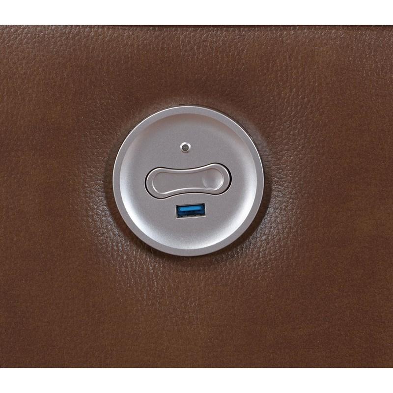 Large Picture of Coaster Furniture Greenfield 610264P Upholstered Power Reclining Sofa - Saddle Brown