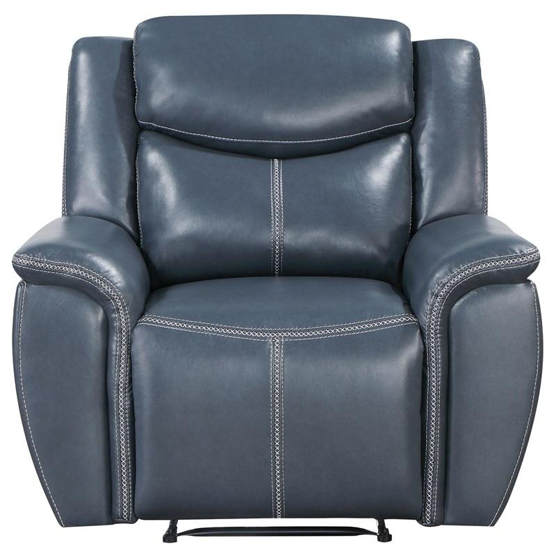 Large Picture of Coaster Furniture Sloane 610273 Upholstered Padded Arm Recliner Chair - Blue