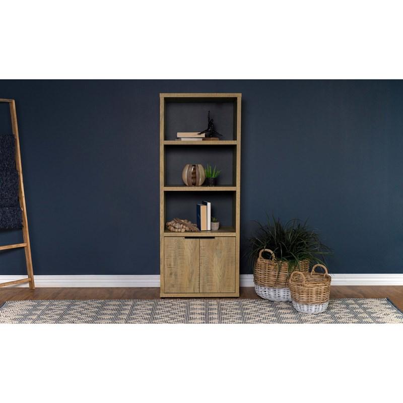 Large Picture of Coaster Furniture Tabby 701703 3-shelf Engineered Wood Media Tower - Mango