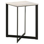 Coaster Furniture Tobin 707697 Square Marble Top End Table - White and Black