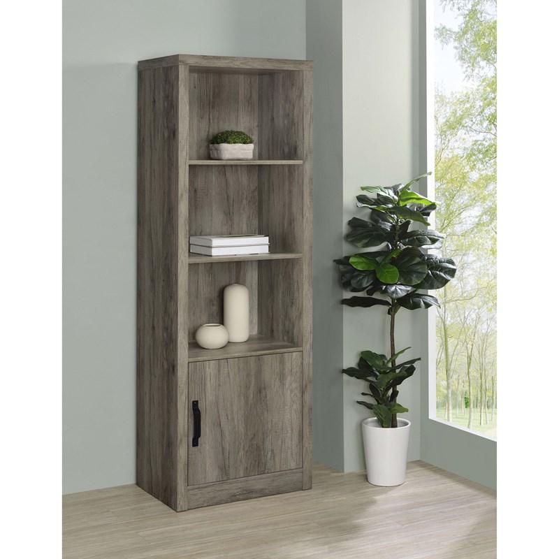 Large Picture of Coaster Furniture Burke 707726 3-shelf Engineered Wood Media Tower - Grey Driftwood