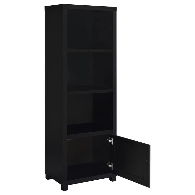 Large Picture of Coaster Furniture Jupiter 707756 3-shelf Engineered Wood Media Tower - Black