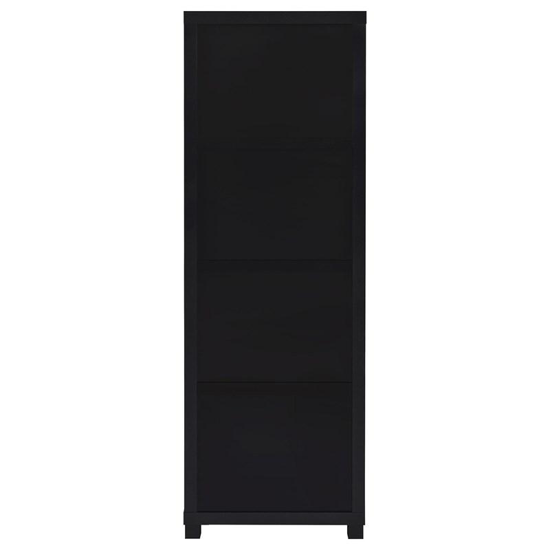 Large Picture of Coaster Furniture Jupiter 707756 3-shelf Engineered Wood Media Tower - Black