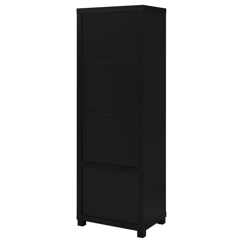Large Picture of Coaster Furniture Jupiter 707756 3-shelf Engineered Wood Media Tower - Black