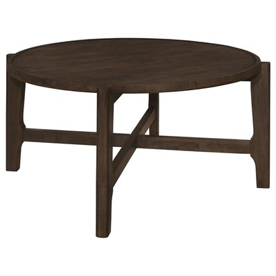 Coaster Furniture Cota 708288 Round Solid Wood Coffee Table - Dark Brown
