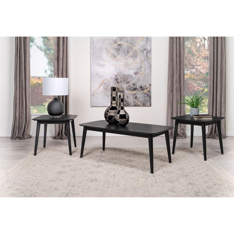 Large Picture of Coaster Furniture Radley 708490 3-piece Rectangular Coffee Table Set - Black
